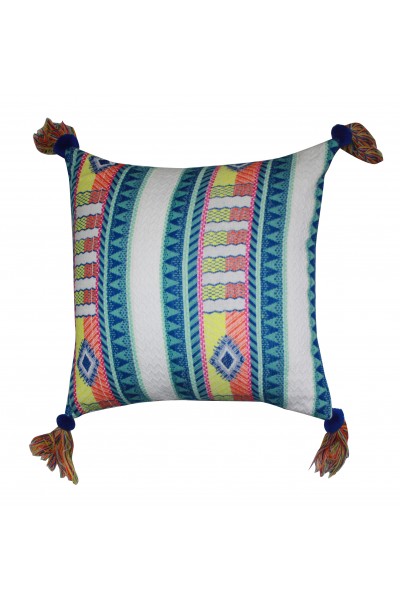 Multi-color tassel cushion